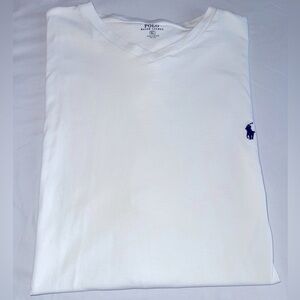 Polo by Ralph Lauren Men's White V-Neck Tee